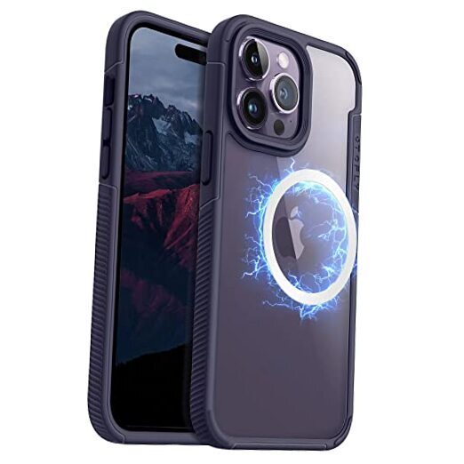 Designed for iPhone 14 Pro Max Case, Clear Shockproof Phone Case for Purple