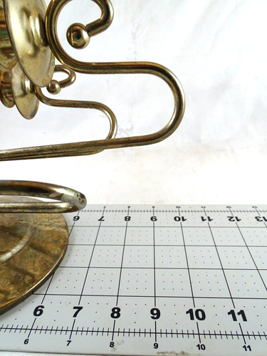 Vintage Brass Gold Tone 3 Candle Pair Wall Sconce Tapers Candelabra Holder Decor - Picture 10 of 10