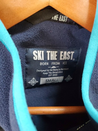 Ski The East SNAP NECK Blue Pullover Fleece, Size Small, Jacket Sweater EUC - Picture 3 of 8