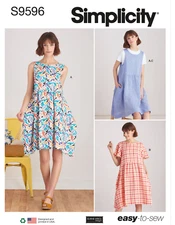 Simplicity 9596 Misses Pullover Dress and Knit Top Sewing Pattern Sizes 6-24 New