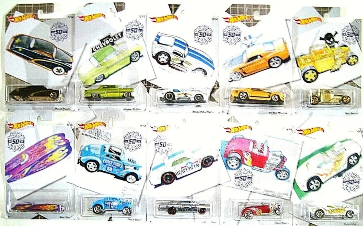 Hot wheels Larry Wood 50th Anniversary 10 Car Set Walmart Exclusive
