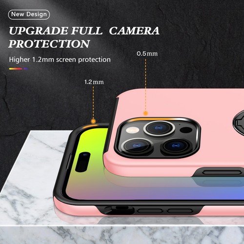 Fr iPhone 16 Pro Max 16e 15 Hybrid Ring Stand Case Ring Holder Magnetic Cover - 第 4/57 張圖片