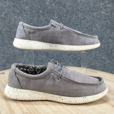Crevo Shoes Youth 6 Ronnie Moc Toe Lace Up Sneakers Gray Fabric Flats Comfort