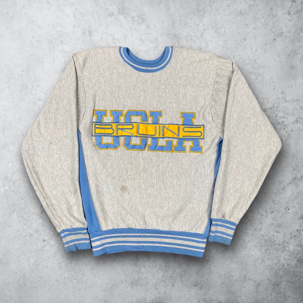 Vintage 90s Reverse Weave UCLA Bruins College Sweatshirt Striped 