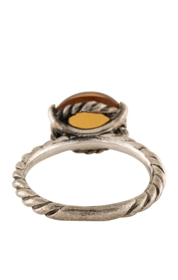 Auténtico Anillo Cable David Yurman 12x10mm Ovalado Citrino Plata Tamaño 7.25 Foto 3 de 4