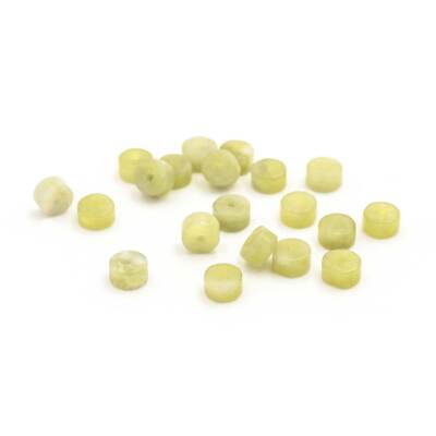 Vintageparts DIY Heishiperlen aus Jade in hellgrün 4mm 20 Stück