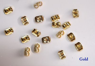 100//200pcs Sterling Silver Plated Butterfly Earring Backs Scrolls Push Fit 6x4mm