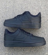 Nike Air Force 1 '07 Low CW2288 001 All Black Leather Daily Wear Trainers