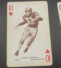 1963 Stancraft Playing Cards Red Back Jim Brown #10H HOF  VG/EX