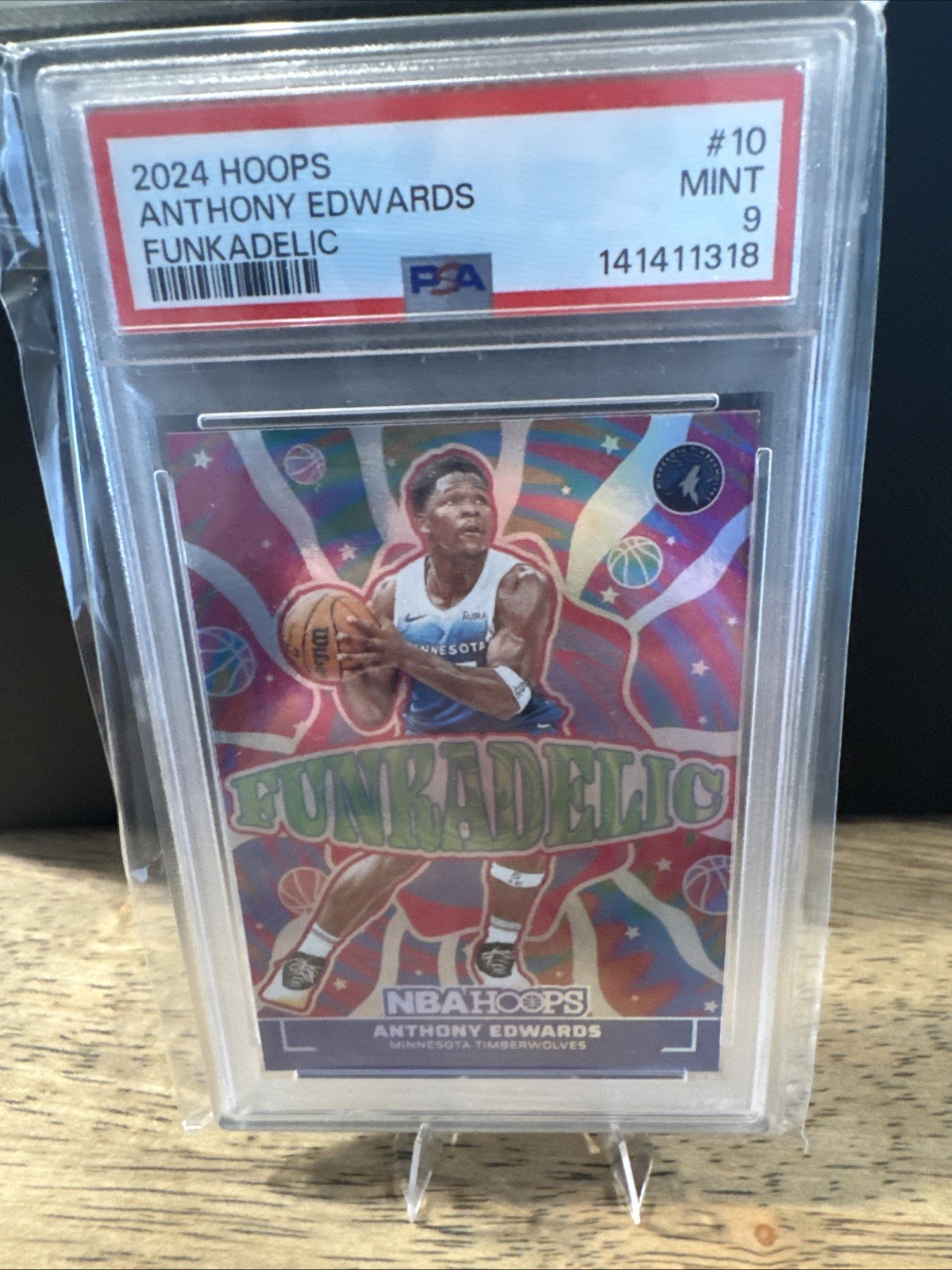 2024-25 Panini Nba Hoops - Funkadelic Anthony Edwards #10 PSA 9 view 2