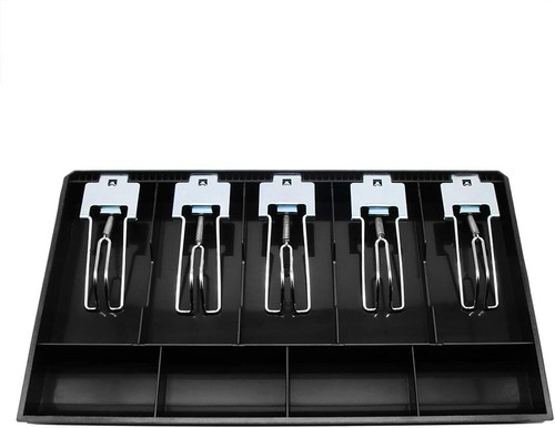ASSUR Cash Drawer Tray Insert With Locking Cover – 5 Adjustable Bill Compartments, 8 Removable Coin Cups, Fits ASSUR Drawers (B0DT5J3157 / B0CLCFRL4M)