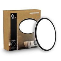 Led Deckenlampe Panel Bad Deckenleuchte Flach Indirektes Licht IP44 29Cm Schwarz
