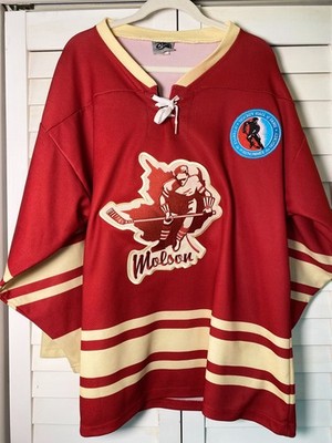 Vtg Molson Hockey Hall Of Fame Jersey Mens Red OT Sports Beer Promo Sz Large
