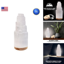 Himalayan Glow Selenite Crystal Lamp 20 Cm Hand Curved Moroccan Charging