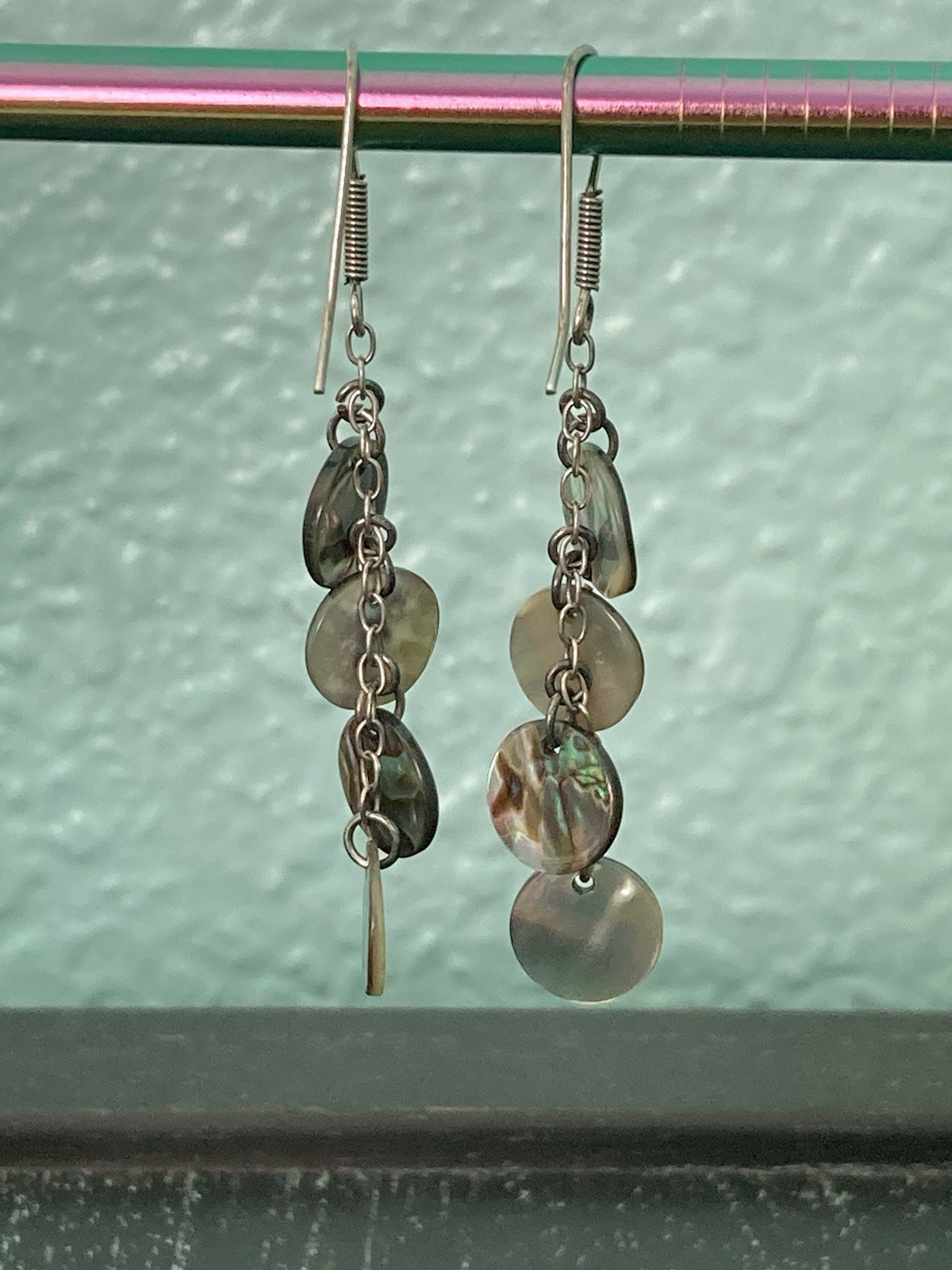 Abalone Shell Multi Disc Dangle Cascade Earrings … - image 5