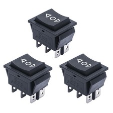3Pcs DC12V Momentary Rocker Switch 6 Pin 3 Position DPDT Reverse Polarity Toggle