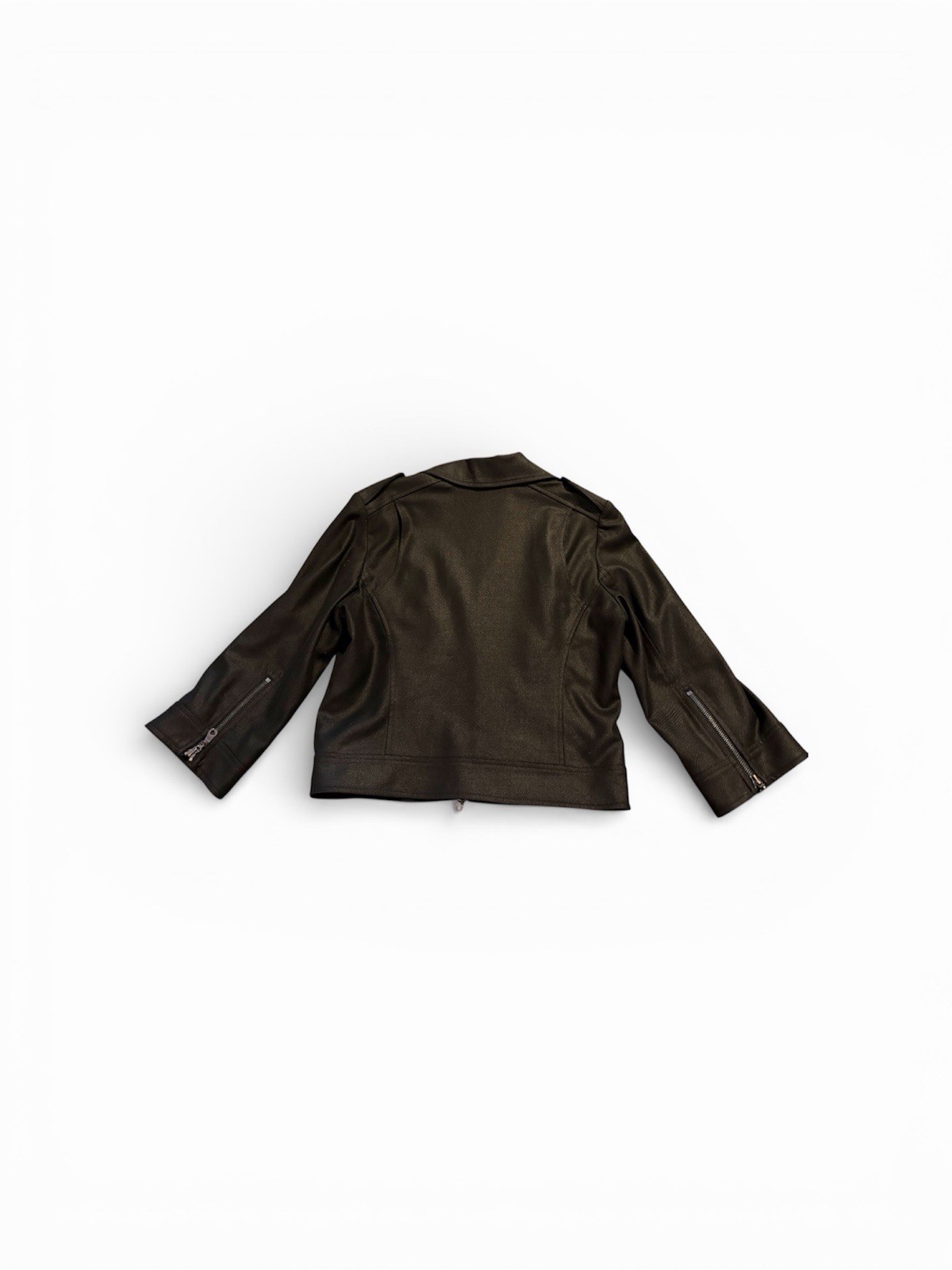 Cache Small Black Silver Collared Full Zip Moto B… - image 2