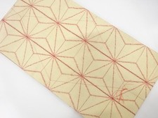 7792997: JAPANESE KIMONO / UNUSED FUKURO OBI / SILK / TSUMUGI / WOVEN ASANOHA
