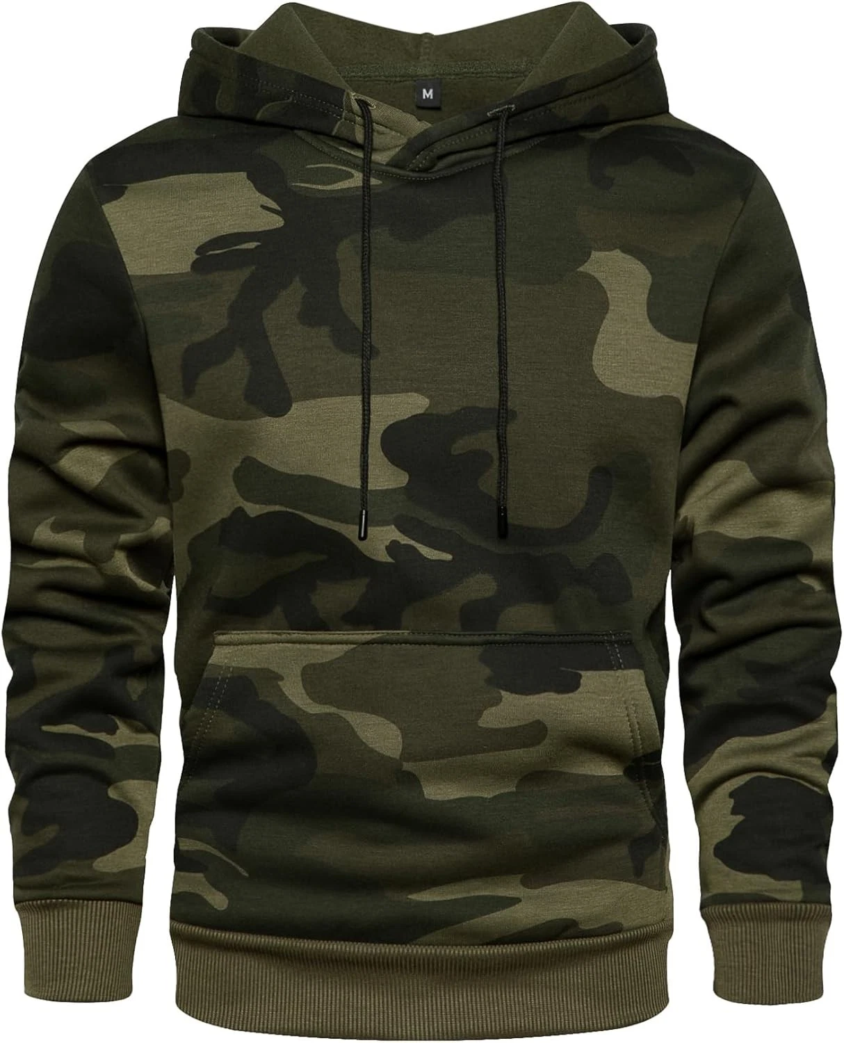 MANLUODANNI Men's Pullover Fleece Sweatshirt Camouflage Hoodies L, Army Green