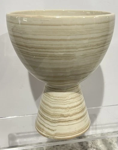 McCoy Harmony Swirled Vase~Planter MCM Green Striped  6” Tall