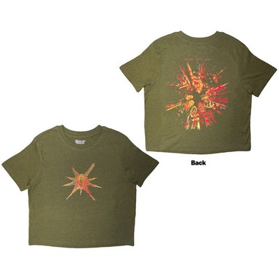 Slipknot Damen Crop Top: The End, So Far Band Figuren (grün) (Back Print) OFFI
