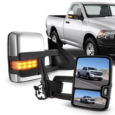 Towing Mirrors for 2014-2020 Silverado Sierra HD Power Heated LED Chrome