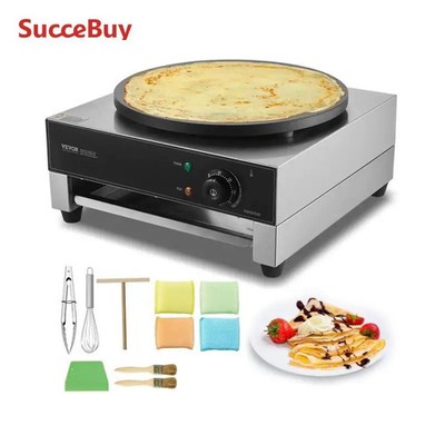Electric Crepe Maker Flat Plate Griddle Nonstick Circular Cereals Pancake Stove