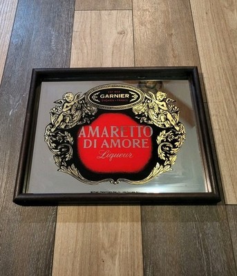 Amaretto di Amore Framed Bar Mirror Garnier France Liquerur 17''×13'' Rare