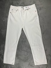 AGOLDE Jeans Riley High Rise Straight Crop Size 31 Whip White Button Fly NWT