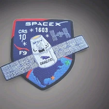 SPACEX AUTHENTIC EMPLOYEE PATCH NUMBER  CRS. 10