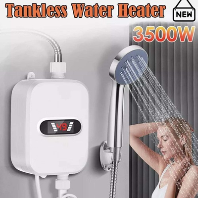 #ad 110V Instant Hot Water Heater Set Tankless Electric Shower W Shower Head 3500W $31.96
