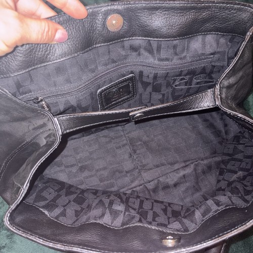 AUTHENTIC FURLA CHEVRON BLACK QUILTED LEATHER SATCHEL  EUC - Picture 9 of 16