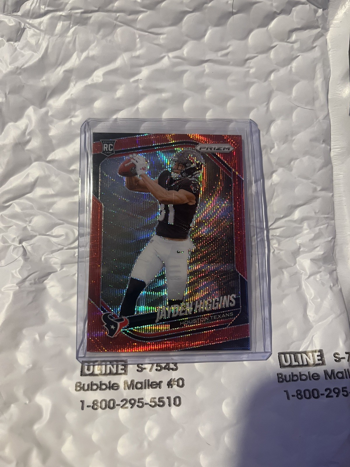 2025 Panini Prizm Jayden Higgins RED WAVE SN /149 RC Rookie Texans #376