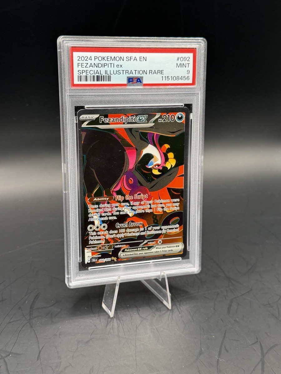 new rare pokemon cards 2024 SFA EN-SHROUDED FABLE #092 FEZANDIPITI EX PSA 9 A powerful Paradox Pokémon from Scarlet Explore the Most Valuable Pokémon
