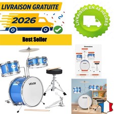 VEVOR Batterie Enfant 3 Pièces Kit Débutants Grosse Caisse 35,56 cm Siège
