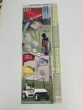 Dover Cardstock Stickers Golf Theme 1 Sheet Scorecard Flags Clubs