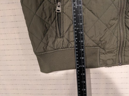 Levi Strauss Quilted Olive Green Bomber Jacket Full Zip Nylon Mens Large 25x27 - Picture 9 of 10