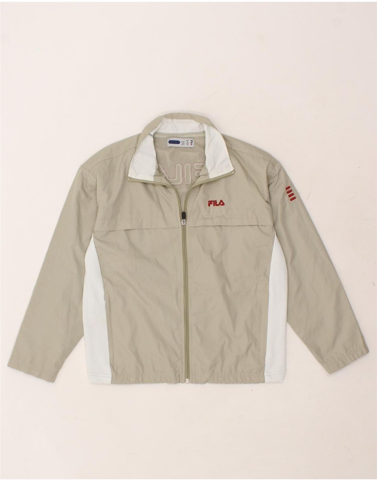 Giacca tuta FILA ragazzo grafica top 9 10 anni beige colorblock AX10