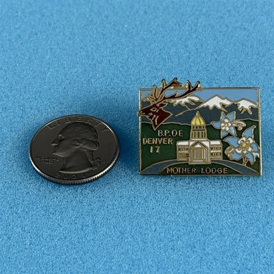 Denver Colorado #17 BPOE Elks Club Lodge Mother Lodge Pin Pinback #58823
