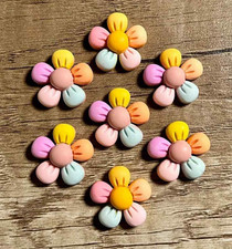 10pc RAINBOW FLOWER Shoe Charms for Crocs or Shoe Laces