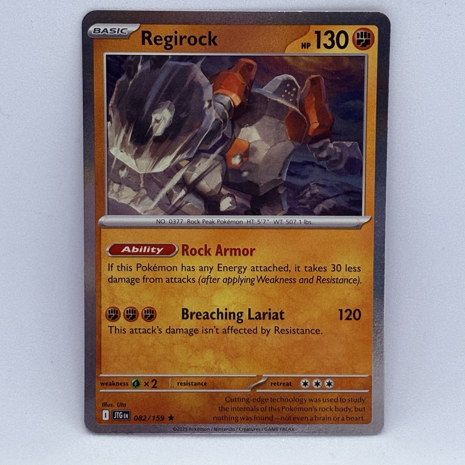 Regirock 82/159 Holo Pokemon Journey Together Pokémon