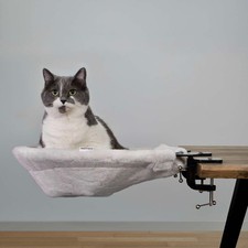  XL Cat Desk Hammock  Heavy Duty Clamp-On Pet Bed  Indoor Pale Beige