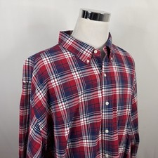 Polo Ralph Lauren 4XB Big Oxford Shirt Red White Blue Plaid Cotton Button Down
