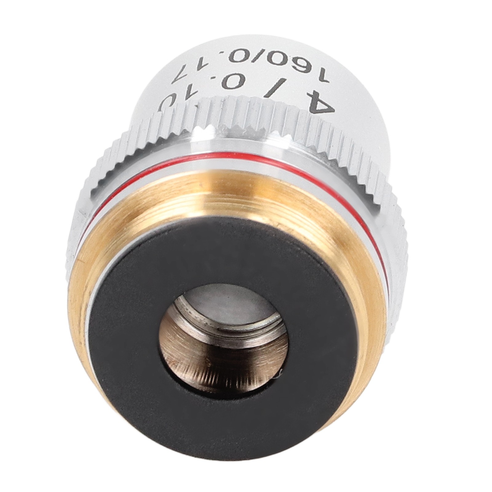 Achromatic Microscope Objective Silver 4X Microscope Objective Len With 20.2mm