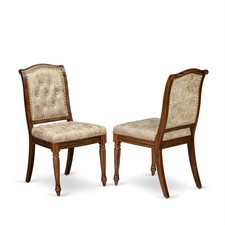 East West Furniture Marshall Parson Dining Chairs in Walnut (Set of 2)
