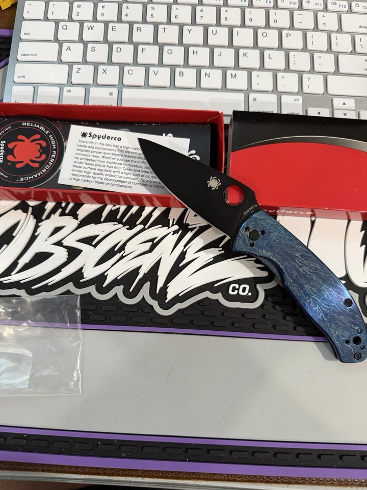 Spyderco Tenacious R.I.L. Cuchillo Plegable 3.38 D2 Herramienta Hoja de Acero Mango de Titanio Foto 3 de 3
