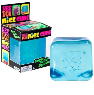 Nee Doh Nice Cubes Ice Cube Toy Fidget Super Solid Squish Blue*