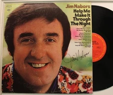 Jim Nabors Autographed Lp Help Me Make It Through The Night On Columbia - Vg+ To