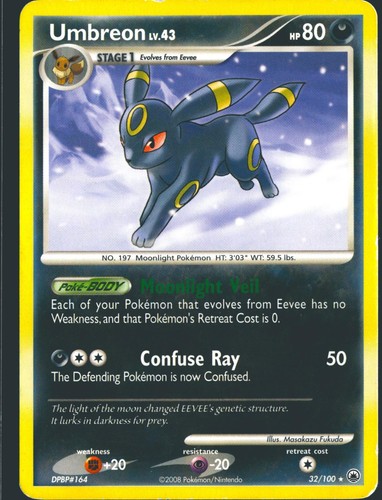 Umbreon 32/100 Rare Majestic Dawn Pokemon Moderately Played