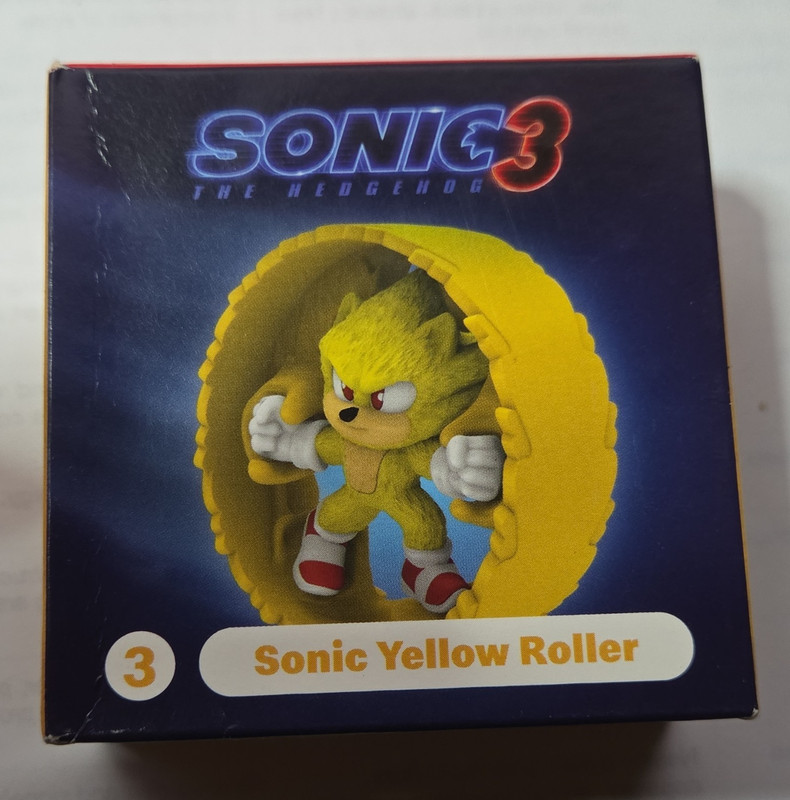 McDonald's Sonic the Hedgehog 3 Toy #3 Sonic Yellow Roller (2024)